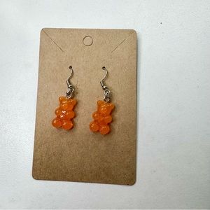 Orange gummy bear handmade earrings